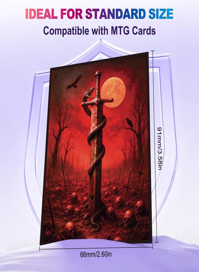 UAONO MTG Card Sleeves 100ct (Fear) Fantasy Art Card Sleeves Deck Protector, Clear Front & Matte Textured Back Sleeves for Magic The Gathering TCG - Image 2